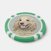 Cocker Spanel Buff Painting - Original Dog Art Pokerchips (Einzeln)