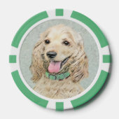 Cocker Spanel Buff Painting - Original Dog Art Pokerchips (Vorderseite)
