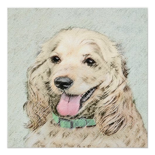 Cocker Spanel Buff Painting - Original Dog Art Poster (Vorderseite)