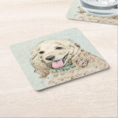 Cocker Spanel Buff Painting - Original Dog Art Rechteckiger Pappuntersetzer (angewinkelt)