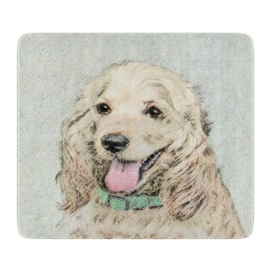 Cocker Spanel Buff Painting - Original Dog Art Schneidebrett