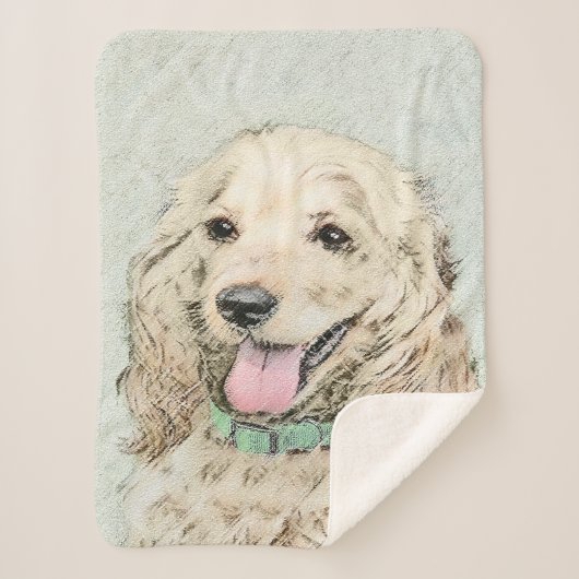 Cocker Spanel Buff Painting - Original Dog Art Sherpadecke (Vorderseite)