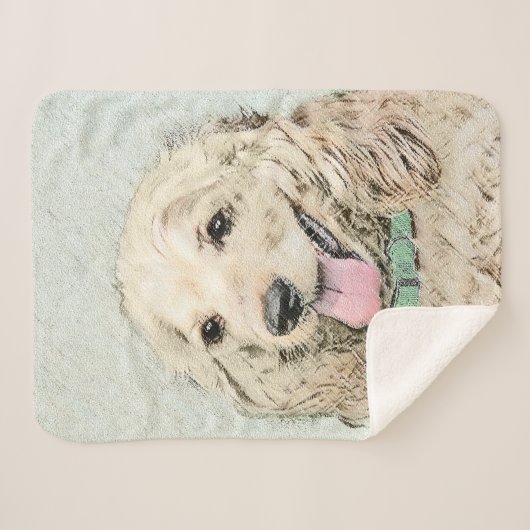 Cocker Spanel Buff Painting - Original Dog Art Sherpadecke (Vorderseite (Horizontal))