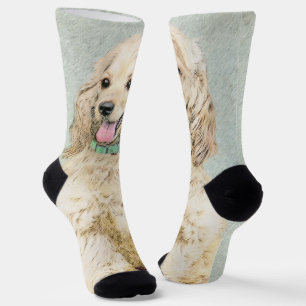 Cocker Spanel Buff Painting - Original Dog Art Socken
