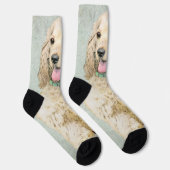 Cocker Spanel Buff Painting - Original Dog Art Socken (Rechts)