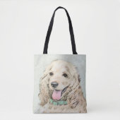 Cocker Spanel Buff Painting - Original Dog Art Tasche (Vorderseite)