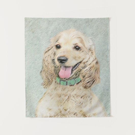 Cocker Spanel Buff Painting - Original Dog Art Wandteppich (Vorderseite)