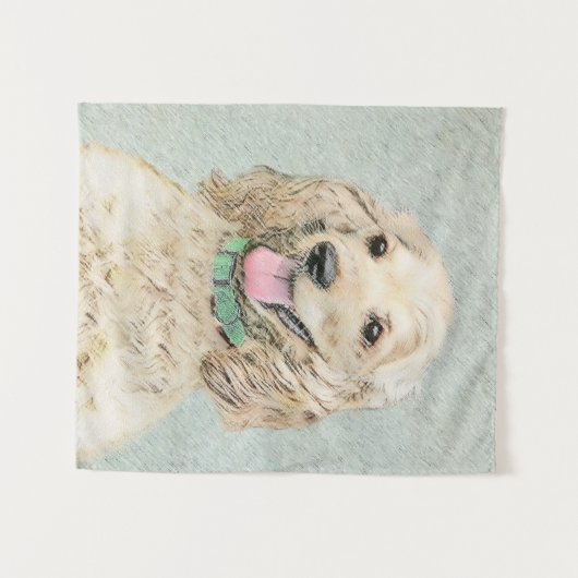 Cocker Spanel Buff Painting - Original Dog Art Wandteppich (Vorderseite (Horizontal))