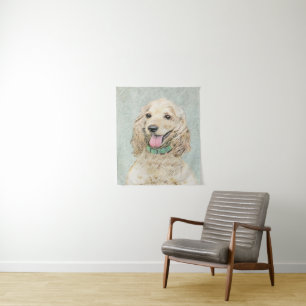 Cocker Spanel Buff Painting - Original Dog Art Wandteppich