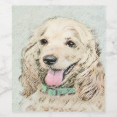 Cocker Spanel Buff Painting - Original Dog Art Weinetikett (Einzelnes Label)