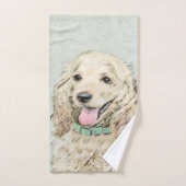 Cocker Spanel Buff Painting - Original Hund Kunst Badhandtuch Set (Handtuch)
