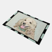 Cocker Spanel Buff Painting - Original Hund Kunst Fußmatte (Schrägansicht)