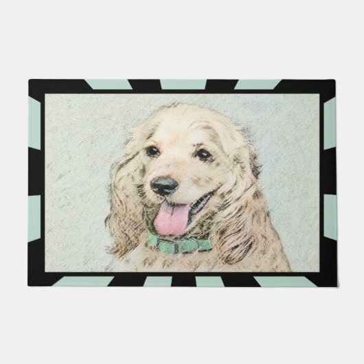 Cocker Spanel Buff Painting - Original Hund Kunst Fußmatte (Vorderseite)