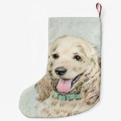 Cocker Spanel Buff Painting - Original Hund Kunst Kleiner Weihnachtsstrumpf (Rückseite)