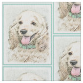 Cocker Spanel Buff Painting - Original Hund Kunst Stoff (Nahaufnahme)