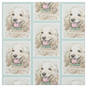 Cocker Spanel Buff Painting - Original Hund Kunst Stoff