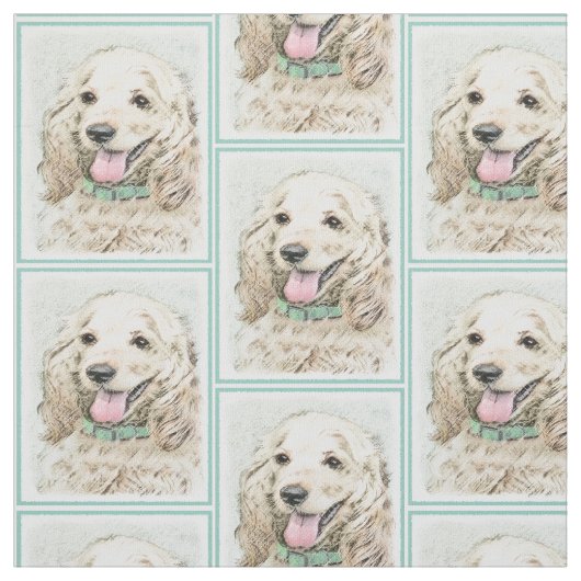 Cocker Spanel Buff Painting - Original Hund Kunst Stoff (Muster)
