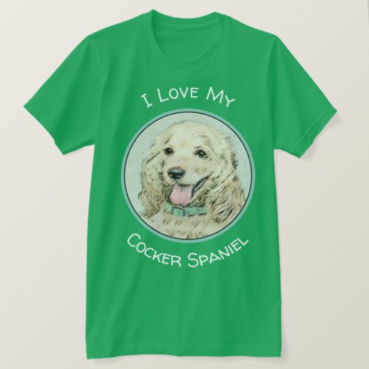 Cocker Spanel Buff Painting - Original Hund Kunst T-Shirt (Design vorne)