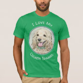 Cocker Spanel Buff Painting - Original Hund Kunst T-Shirt (Vorderseite)