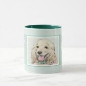 Cocker Spanel Buff Painting - Original Hund Kunst Tasse (Zentrum)