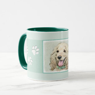 Cocker Spanel Buff Painting - Original Hund Kunst Tasse