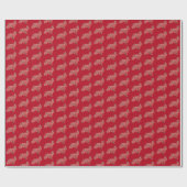 Cocker Spanel Christmas Dog Silhouette Red Geschenkpapier (Flach)