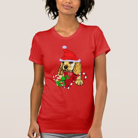 Cocker Spanel Christmas Merry T-Shirt (Vorderseite)