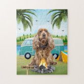 Cocker Spanel Dog Camping  Puzzle (Vertikal)