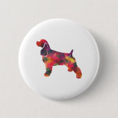 Cocker Spanel Dog Geometric Muster Silhouette Button (Vorderseite)
