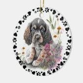 Cocker Spanel Dog Paws Hearts Pet Foto Keramik Ornament (Links)