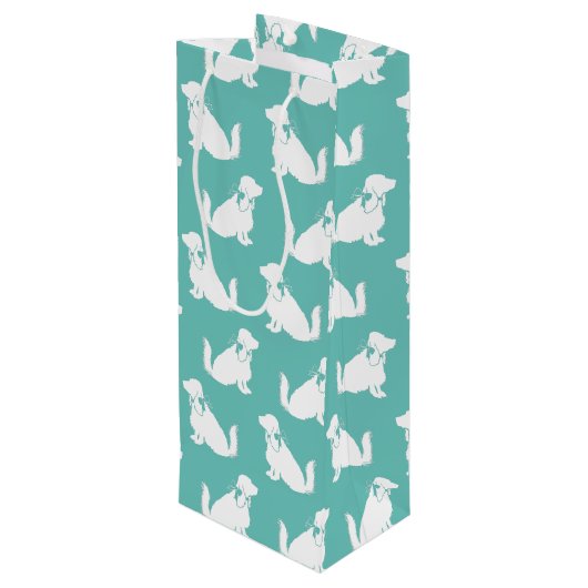 Cocker Spanel Dog Puppy Geschenktüte Für Weinflaschen (Rückseite Schrägansicht)