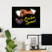 Cocker Spanel Eyes Solid Color Poster (Heimbüro)