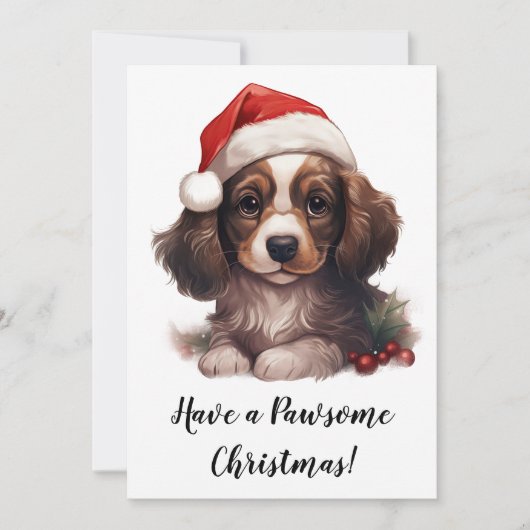 Cocker Spanel Festive Frolic Card Feiertagskarte (Vorderseite)