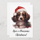 Cocker Spanel Festive Frolic Card Feiertagskarte (Vorne/Hinten)