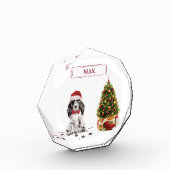 Cocker Spanel Funny Christmas Dog mit Baum Fotoblock (Links)