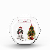Cocker Spanel Funny Christmas Dog mit Baum Fotoblock (Vorderseite)