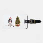 Cocker Spanel Funny Christmas Dog mit Baum Gepäckanhänger (Vorderseite horizontal)