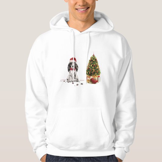 Cocker Spanel Funny Christmas Dog mit Baum Hoodie (Vorderseite)