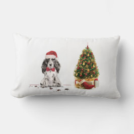 Cocker Spanel Funny Christmas Dog mit Baum Lendenkissen