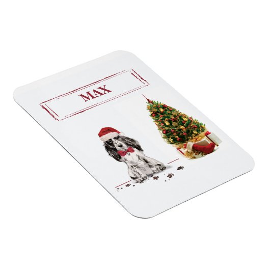 Cocker Spanel Funny Christmas Dog mit Baum Magnet (Rechte Seite)