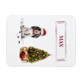 Cocker Spanel Funny Christmas Dog mit Baum Magnet (Horizontal)