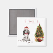 Cocker Spanel Funny Christmas Dog mit Baum Magnet (Vorderseite/Rückseite)