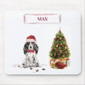 Cocker Spanel Funny Christmas Dog mit Baum Mousepad (Vorne)