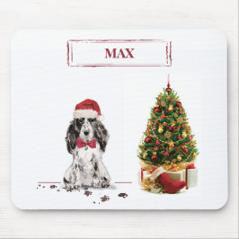 Cocker Spanel Funny Christmas Dog mit Baum Mousepad
