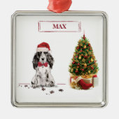 Cocker Spanel Funny Christmas Dog mit Baum Ornament Aus Metall (Vorne)