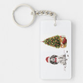 Cocker Spanel Funny Christmas Dog mit Baum Schlüsselanhänger (Vorderseite)