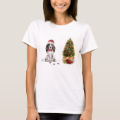 Cocker Spanel Funny Christmas Dog mit Baum T-Shirt (Vorderseite)