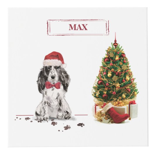 Cocker Spanel Funny Christmas Dog mit Baum Würfel (Vorderseite)