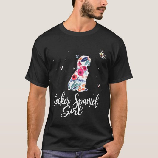 Cocker Spanel Girl Funny Cocker Spanel Dog T-Shirt (Vorderseite)