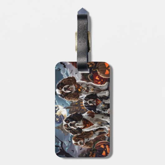 Cocker Spanel Halloween Spooky Gepäckanhänger (Rückseite vertikal)